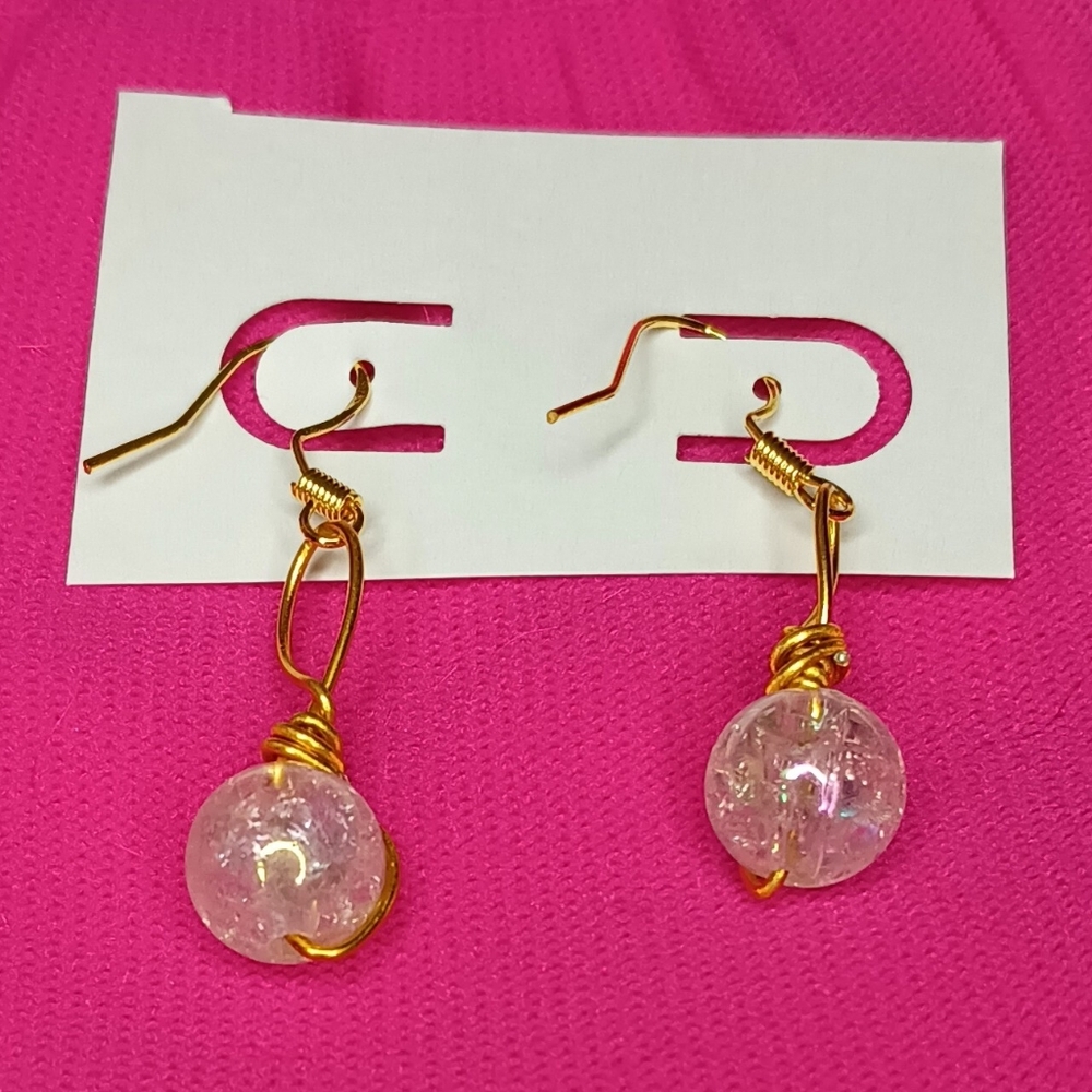 Clear Glass Bead Earrings